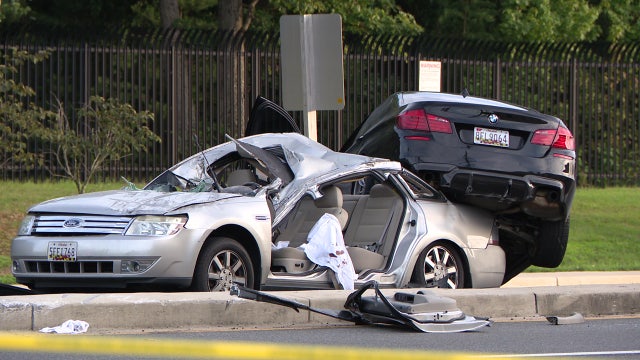 Driver fires shots at car, crashes near Joint Base Andrews: police