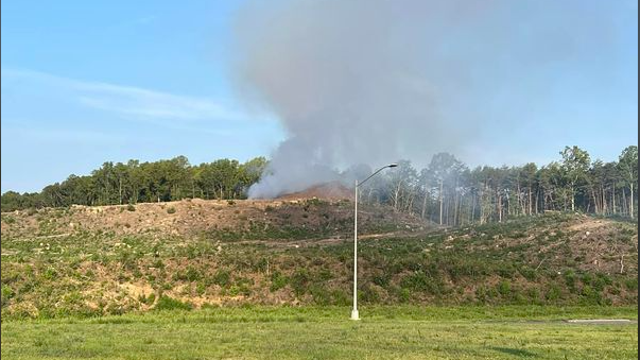 Large mulch pile continues to reignite fire in Stafford County