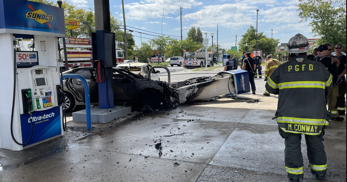 HAZMAT crews on scene in Laurel after car slams into gas station pump ...