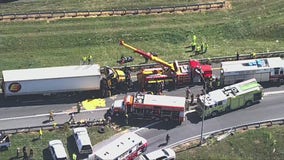 1 dead in multi-vehicle crash involving at least 4 tractor trailers in Hagerstown