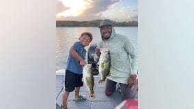 Viral video captures 6-year-old catching 8lb fish while his father erupts with pride and joy