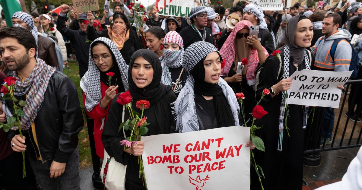 Pro-Palestine protestors call for a ceasefire, march to the White House ...
