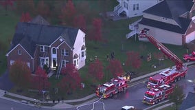 Firefighters battle house fire in Loudoun County