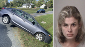 Stafford woman charged with 3rd DUI offense, resisting arrest after crashing car in ditch