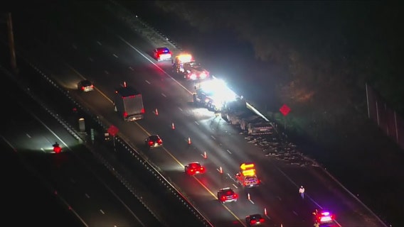 Tractor-trailer driver dies after suffering medical emergency behind wheel, crashing off road