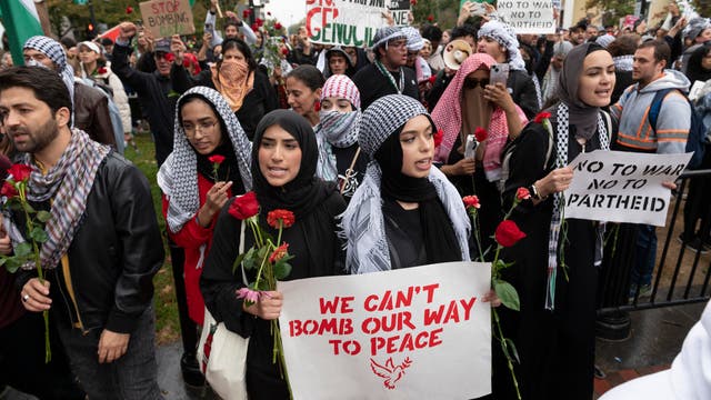 Pro-Palestine protestors call for a ceasefire, march to the White House