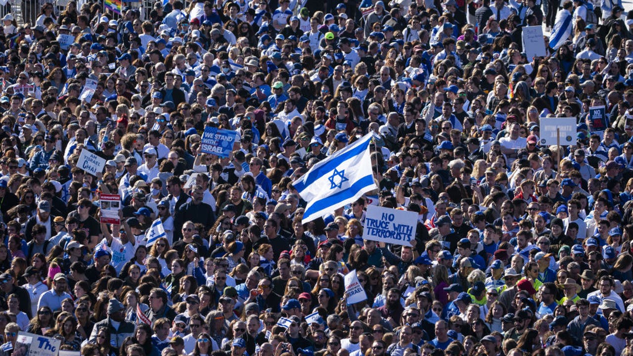 “为以色列而行”的抗议活动：预计10万名示威者将在华盛顿集会，现场更新