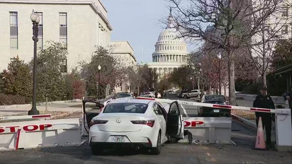 Driver arrested after striking vehicles, crashing into barricade outside US Capitol: USCP