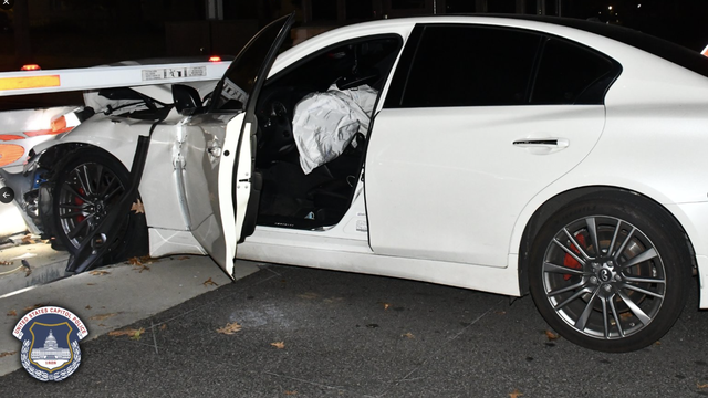 Illegal guns seized, 2 suspects arrested after crashing stolen car into Capitol complex: police