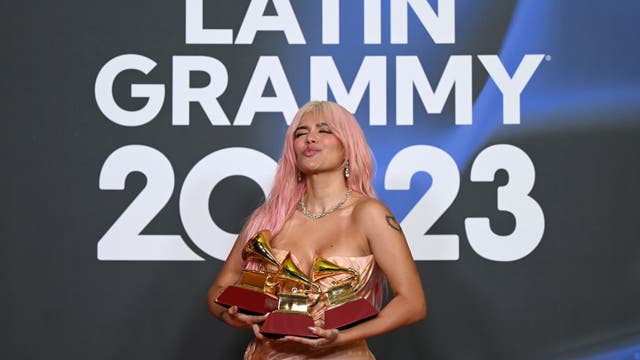 Karol G wins best album at Latin Grammys, with Bizarrap and Shakira also taking home awards