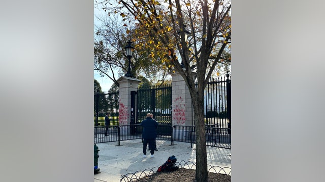 Pro-Palestine graffiti left near White House after thousands gathered for weekend protest