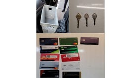 Retail theft crew arrested with 11 stolen credit cards, 3 USPS post office keys, stolen wallet