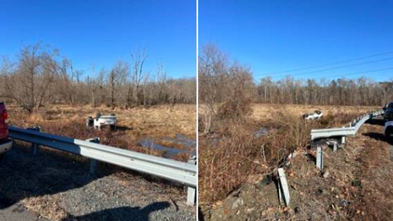 Vehicle drives off roadway, flips into body of water in Stafford