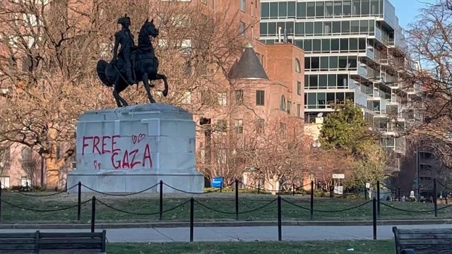 George Washington statue in DC defaced with ‘Free Gaza’ graffiti
