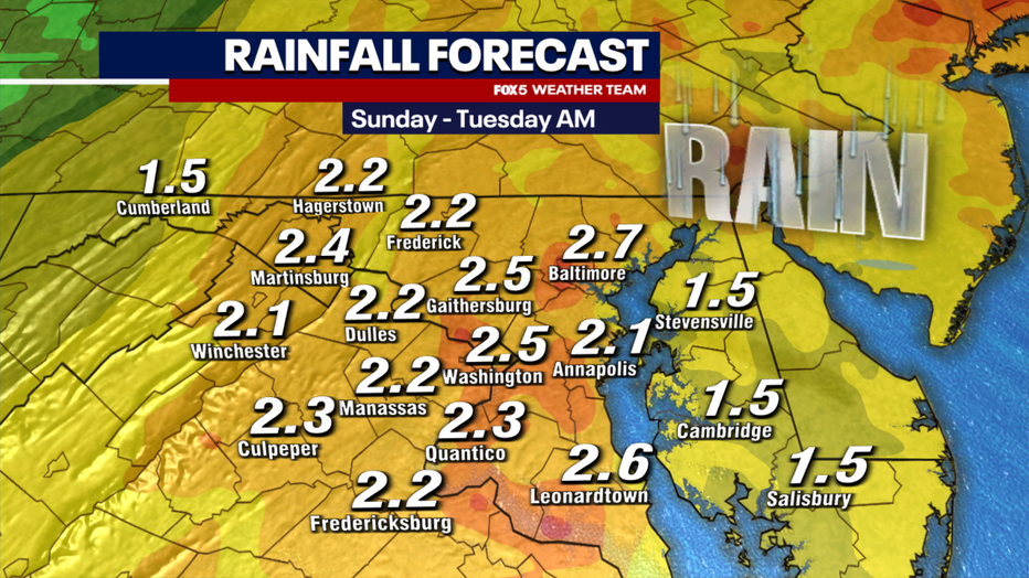 Approaching storm will bring heavy rain and strong winds Sunday night and  Monday