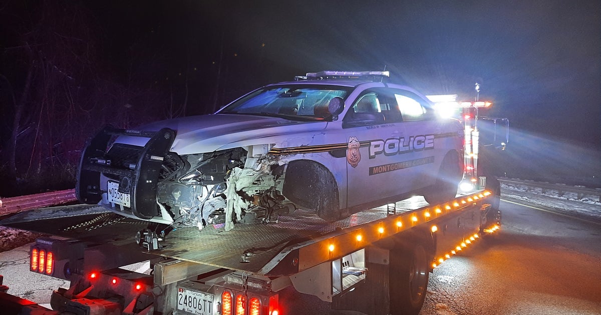 Two police cruisers hit overnight in Montgomery County | FOX 5 DC