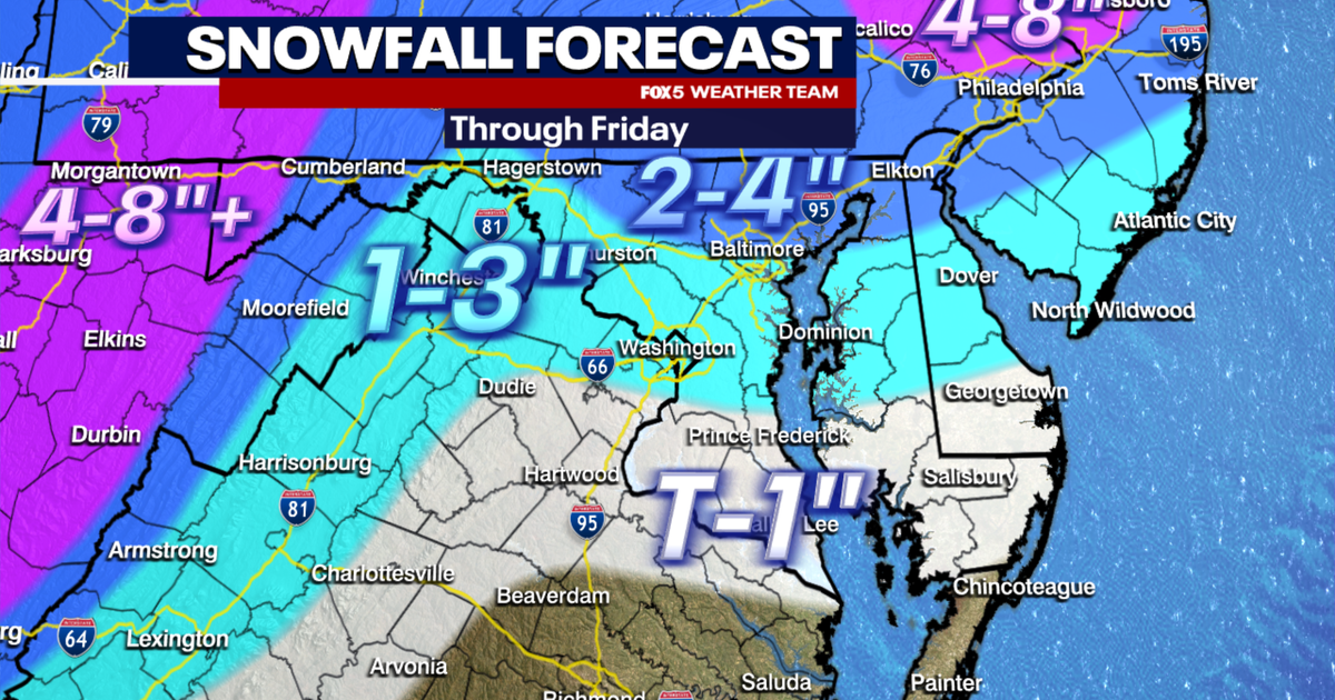 More snow Friday in DC area likely to cause delays, closures | FOX 5 DC