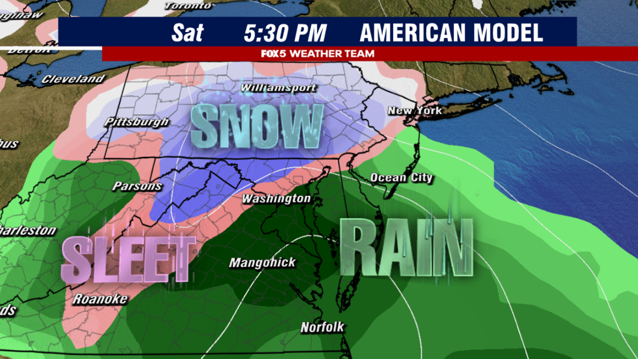 Early snowfall expected Saturday before shift to rain across DC region Early snowfall expected Saturday before shift to rain across DC region