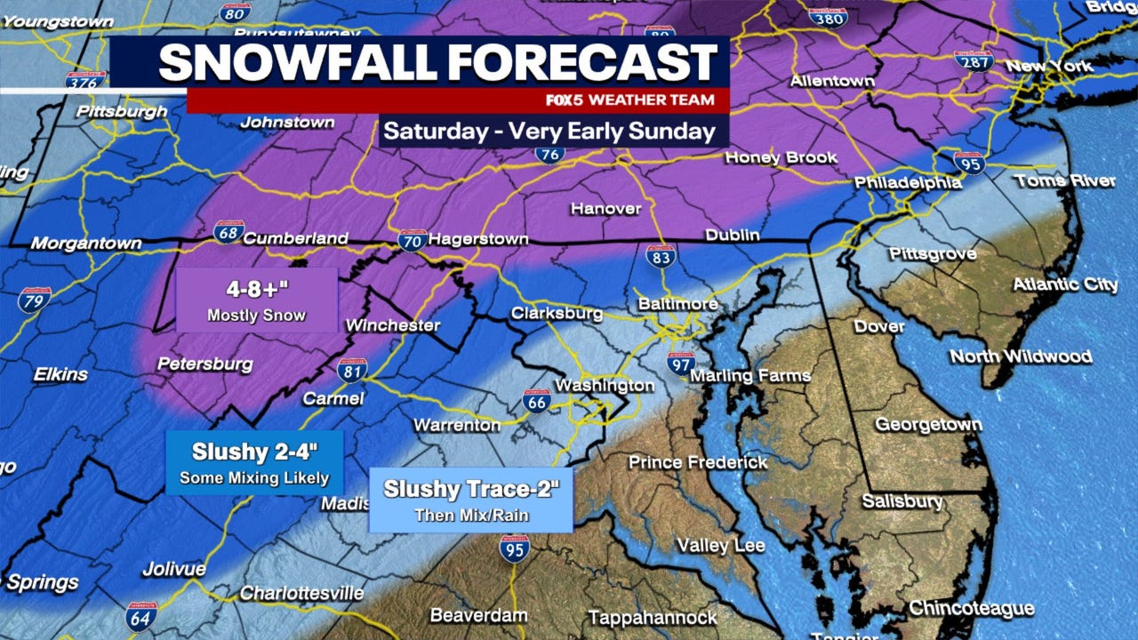雪情预测：本周末的冬季风暴将给华盛顿特区、马里兰和弗吉尼亚州带来什么？