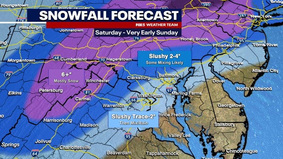 DC snow forecast: Most significant snowfall in 2 years possible Saturday for parts of DC metro area