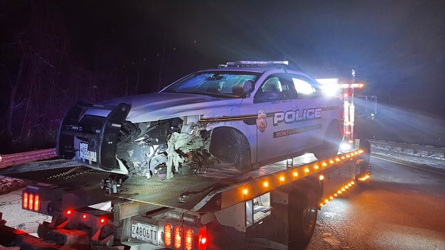 Two police cruisers hit overnight in Montgomery County