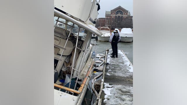 Capsized vessel leaks fuel at James Creek Marina in DC