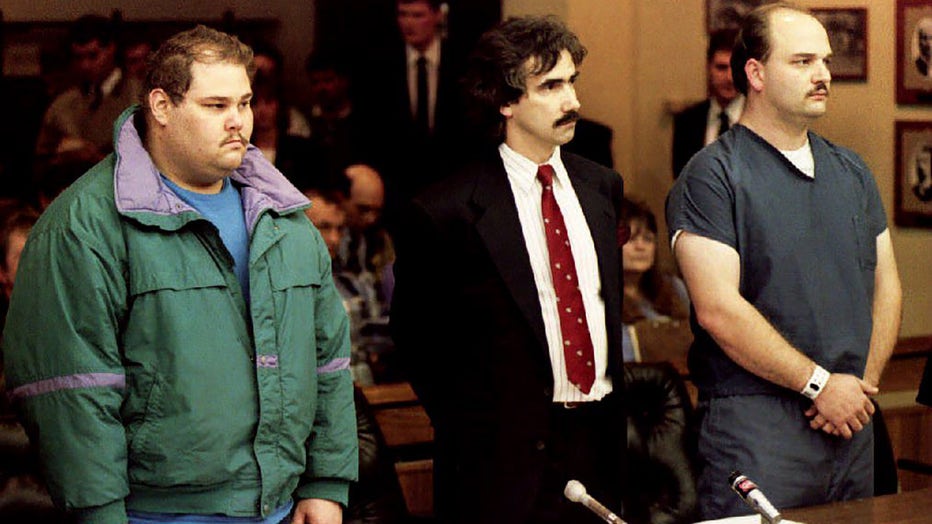 Shawn Eric Eckardt (L), bodyguard of figure skater Tonya Harding