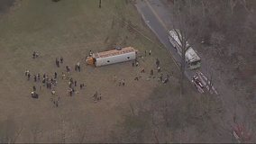 School bus overturns in Howard County with students on board, police say
