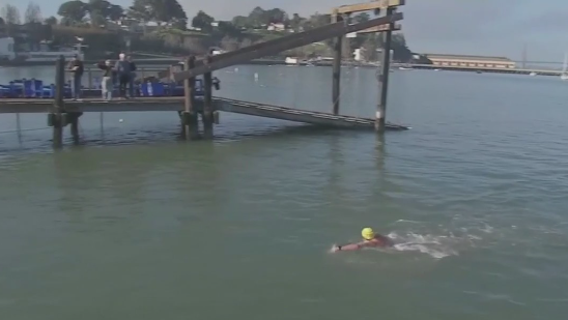 Hundreds jump into the Potomac River to raise awareness about climate change