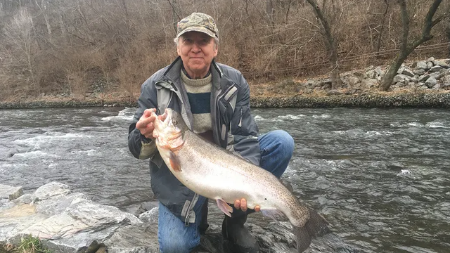 Maryland fisherman shatters state record after reeling in massive rainbow trout: 'Feels good'