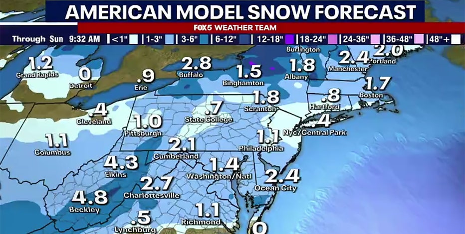 DC snow forecast: 1-3 inches likely by Saturday morning