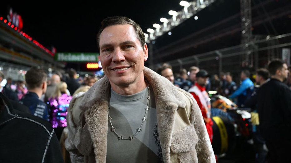 FILE - Dutch DJ Tiësto tours the grid before the start of the Las Vegas Formula One Grand Prix on Nov. 18, 2023, in Las Vegas, Nevada. (Photo by ANGELA WEISS/AFP via Getty Images)