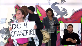 'Here we go': Protester runs at DC Mayor Bowser, calls for a cease-fire in Gaza