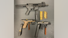 Loaded Glock 17 handgun, Polymer 80 handgun, suspected mushrooms, and $3,421 found in Maryland vehicle