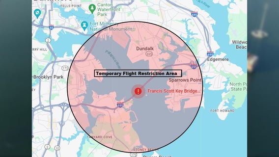 Are drones allowed over Baltimore Key Bridge collapse site?
