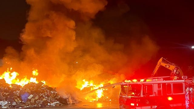 Northeast trash fire causes large flames and smoke