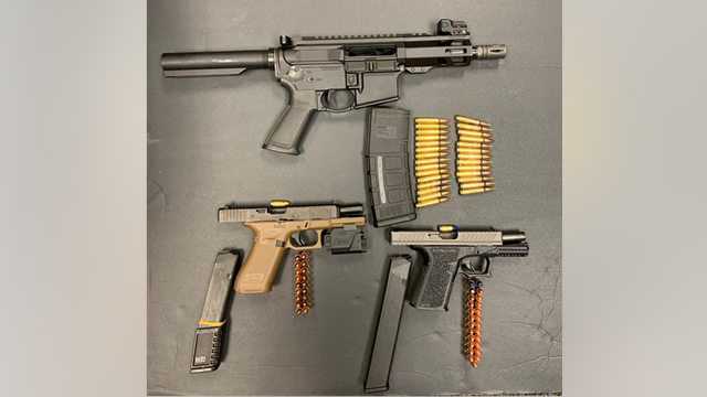 Loaded Glock 17 handgun, Polymer 80 handgun, suspected mushrooms, and $3,421 found in Maryland vehicle
