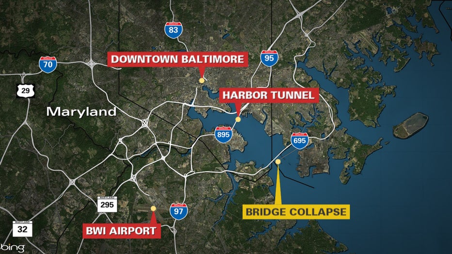 Baltimore Bridge Collapse Alternate Routes Around I 695 FOX 5 DC   Bridge Collapse Copy 