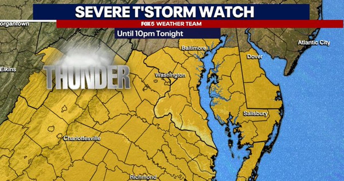 DC weather: Severe thunderstorm watch for DC area | FOX 5 DC