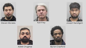 5 men arrested in Fairfax County police sting targeting suspected online child predators