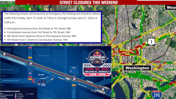 DC road closures ahead of Red Bull Showrun and National Cannabis Festival
