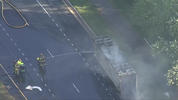 Virginia tractor-trailer fire causes delays
