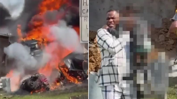 VIDEO: Bishop hailed a hero after rescuing young boy from fiery crash on I-495