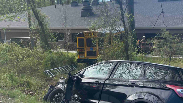 School bus crashes into building in Fairfax County collision