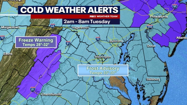 Chilly Tuesday morning, sunny afternoon with highs in the low-70s