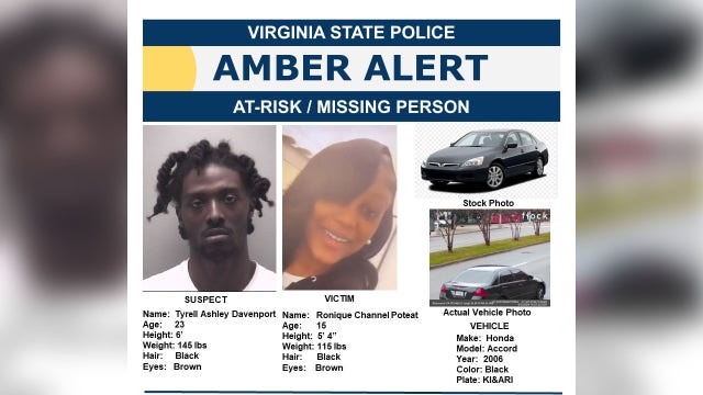 Virginia Amber Alert canceled: Richmond teen found after being abducted: police