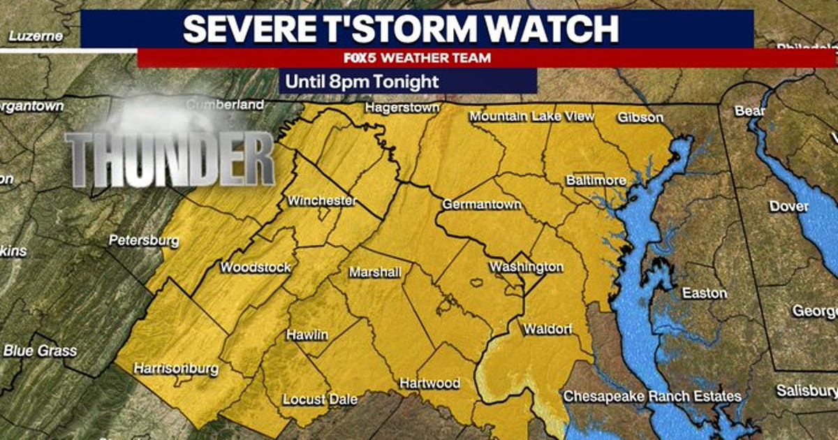 DC weather: Severe thunderstorm watch issued for DC area | FOX 5 DC