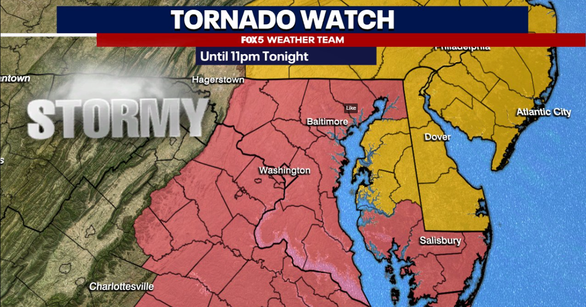 Tornado warnings, watch issued across DC, Maryland & Virginia | FOX 5 DC