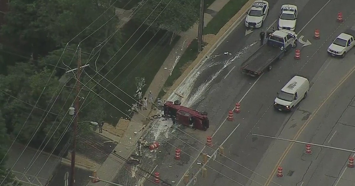Crash leaves vehicle overturned in Silver Spring | FOX 5 DC