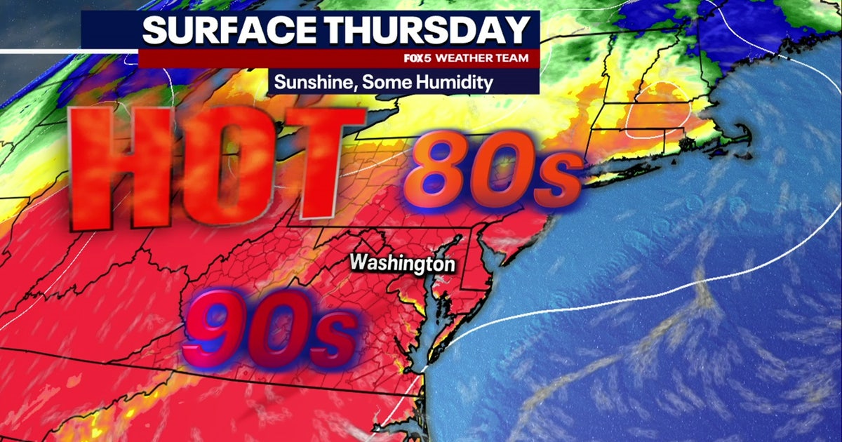 Hot, humid Thursday with 90-degree temperatures possible in parts of DC ...